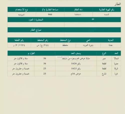 Land 900 SQM Facing North West on 16m Width Street Al-Furqan, North Jeddah, Jeddah