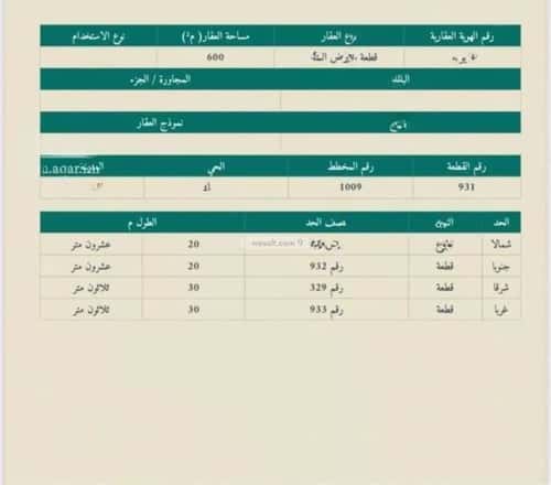 أرض 600 متر مربع شمالية على شارع 25م اليرموك، الخرج