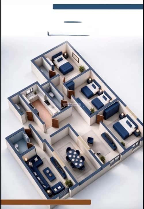 Apartment 129.68 SQM with 5 Bedrooms Al Salamah, North Jeddah, Jeddah