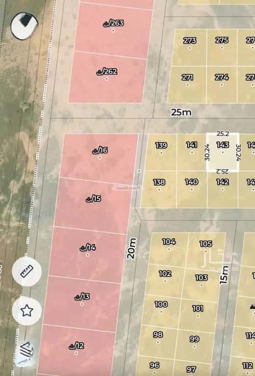 أرض 750 متر مربع جنوبية على شارع 25م الشعلة، شرق الرياض، الرياض