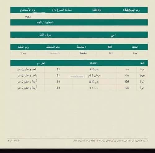 Land 504 SQM Facing South West on 12m Width Street Al Bawadi, North Jeddah, Jeddah