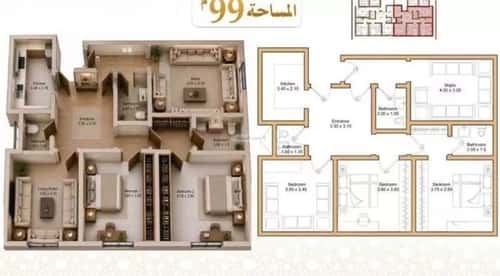 Apartment 99.45 SQM with 3 Bedrooms Alhegrah, Makkah Al Mukarramah