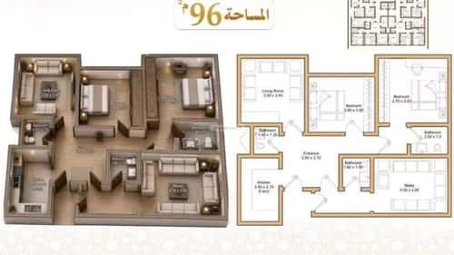 Apartment 99.45 SQM with 3 Bedrooms Alhegrah, Makkah Al Mukarramah