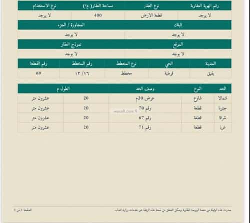 أرض 400 متر مربع شمالية على شارع 20م حي قرطبة - بقيق، بقيق