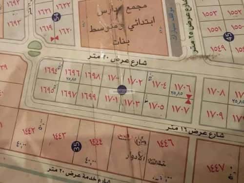 أرض 620.4 متر مربع جنوبية على شارع 16م الشعلة، الدمام