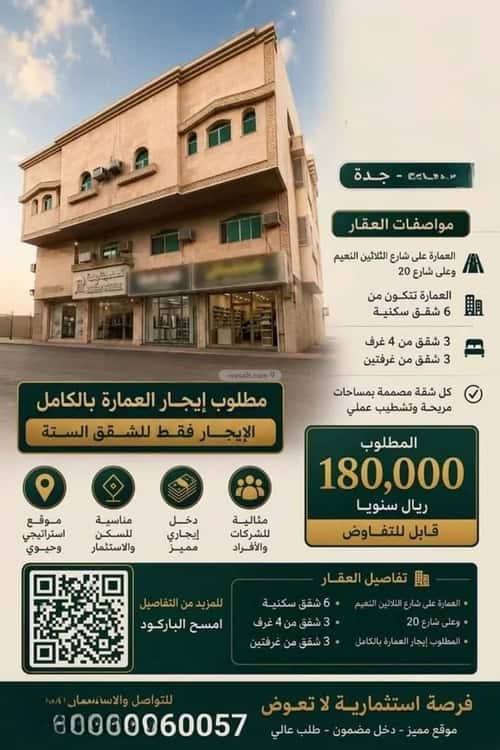 عمارة 525 متر مربع واجهة شمالية النعيم، شمال جدة، جدة