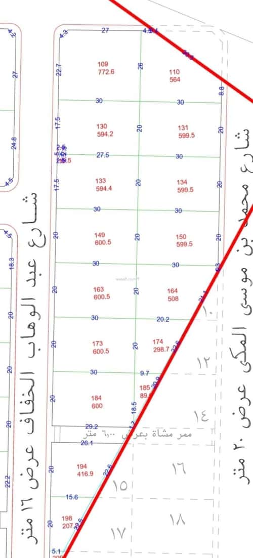 Land 300.27 SQM Facing West on 16m Width Street Al Khayf, Madinah