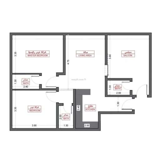 Apartment 625.5 SQM with 3 Bedrooms Al Wahah, East Jeddah, Jeddah