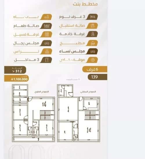Apartment 3150 SQM with 3 Bedrooms Al Worood, South Jeddah, Jeddah