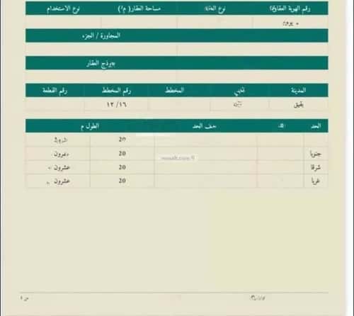 أرض 400 متر مربع واجهة شمالية حي قرطبة - بقيق، بقيق