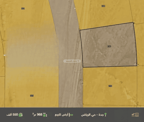أرض 968.56 متر مربع غربية على شارع 16م الندى، شمال جدة، جدة