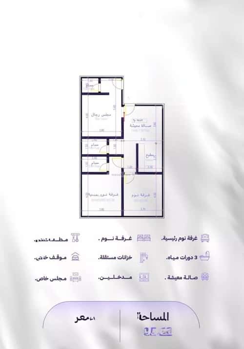 Apartment 702.1 SQM with 3 Bedrooms Al Marwah, North Jeddah, Jeddah