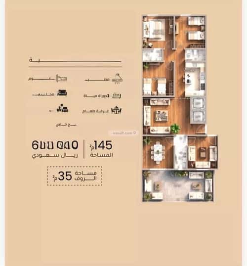 Apartment 1995.5 SQM with 5 Bedrooms Meshrefah, North Jeddah, Jeddah