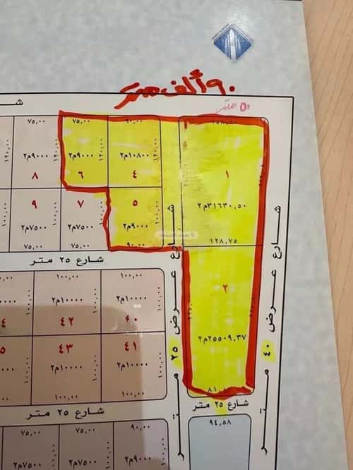 أرض 91122 متر مربع واجهة ثلاثة الرمال، شرق الرياض، الرياض