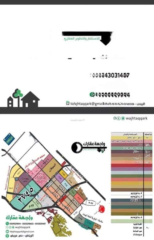 Land 408 SQM Facing North on 15m Width Street Oraid, South Riyadh, Riyadh