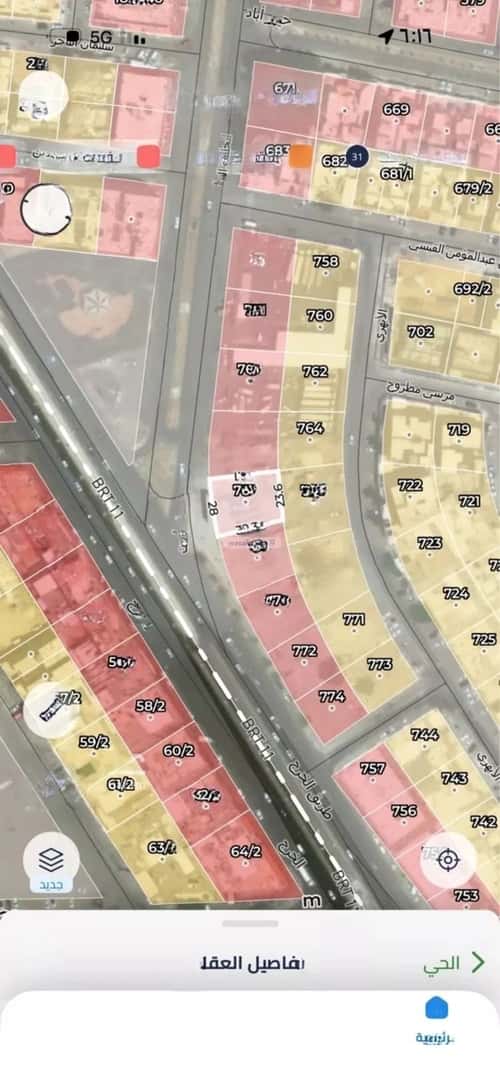 Land 826.24 SQM Facing West Al-Khalidiah, Central Riyadh, Riyadh