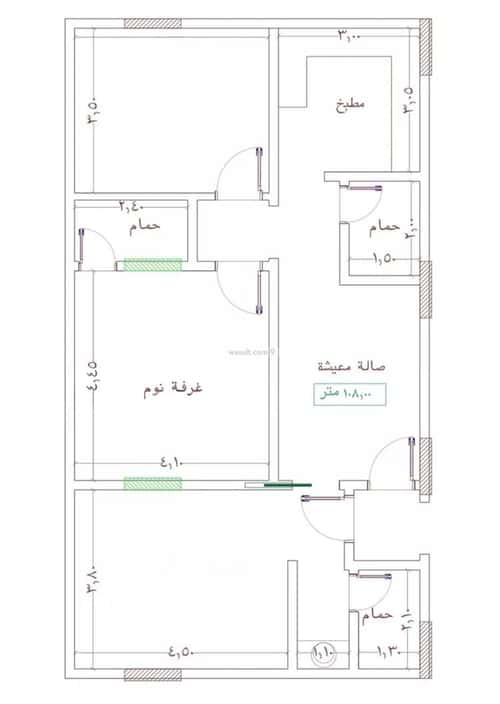 شقة 103.49 متر مربع ب 3 غرف الجامعة، جنوب جدة، جدة