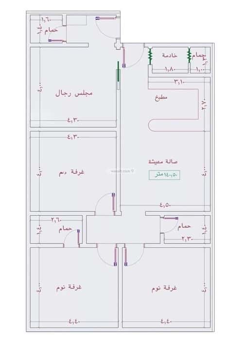 شقة 139.18 متر مربع ب 4 غرف الجامعة، جنوب جدة، جدة
