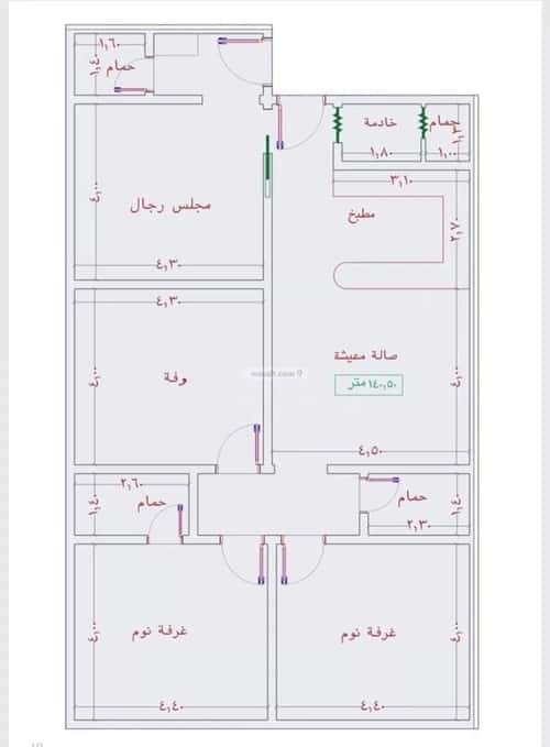 Apartment 139.18 SQM with 4 Bedrooms Al Rawabe, South Jeddah, Jeddah