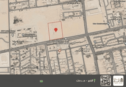 Land 16623.5 SQM Facing South on 30m Width Street Al Andalus, Khobar