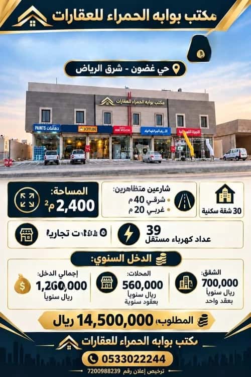 Building 2400 SQM Facing East Al-Janadriyah, East Riyadh, Riyadh
