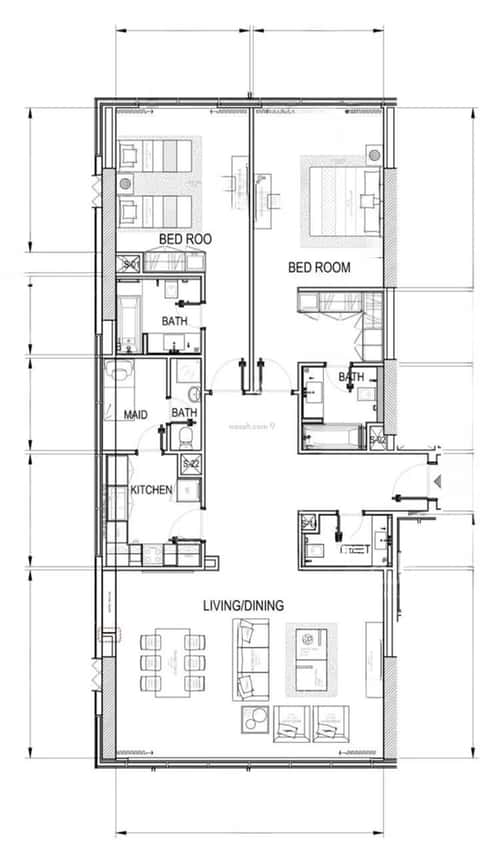 Apartment 168.83 SQM with 2 Bedrooms Al-Olaya, Central Riyadh, Riyadh