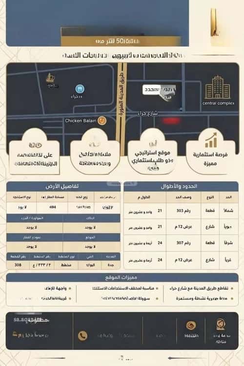 أرض 504 متر مربع جنوبية غربية على شارع 12م البوادي، شمال جدة، جدة