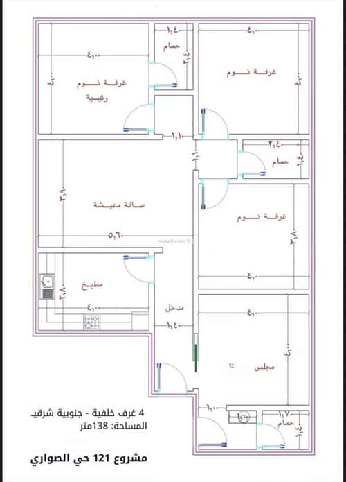 Apartment 900 SQM with 4 Bedrooms Al Swaryee, North Jeddah, Jeddah