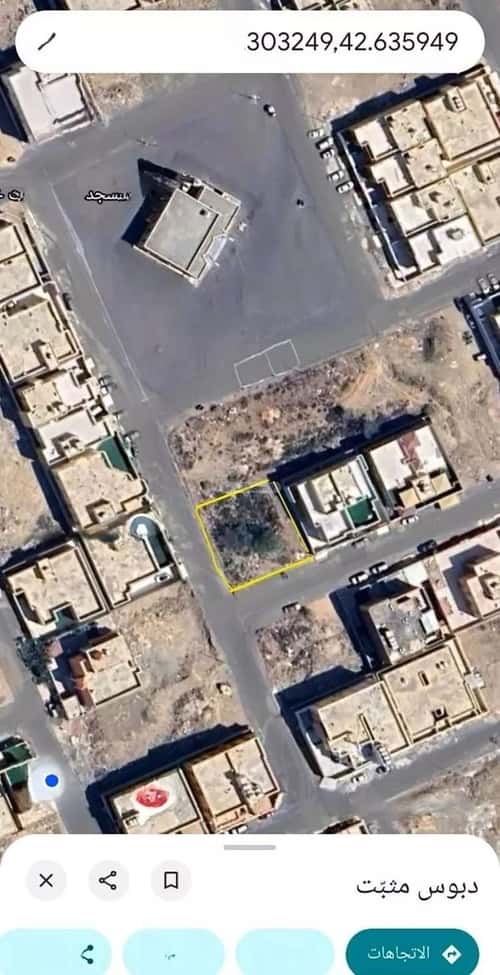 أرض 612.5 متر مربع جنوبية غربية على شارع 15م النور، خميس مشيط