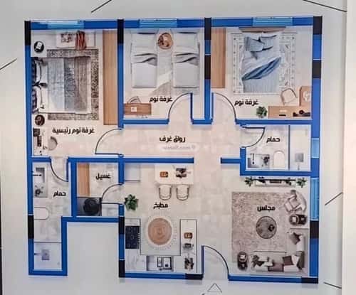 Apartment 86.45 SQM with 3 Bedrooms Al-Quds, East Riyadh, Riyadh