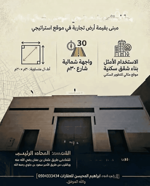 أرض 900 متر مربع شمالية على شارع 30م النرجس، شمال الرياض، الرياض