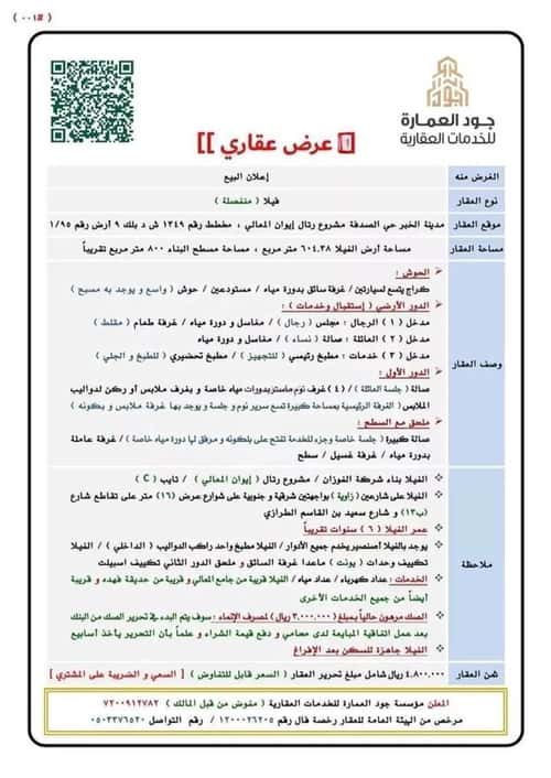 فيلا 604.38 متر مربع جنوبية شرقية على شارع 30م الصدفة، الدمام