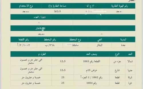 أرض 504 متر مربع جنوبية شرقية على شارع 15م البوادي، شمال جدة، جدة