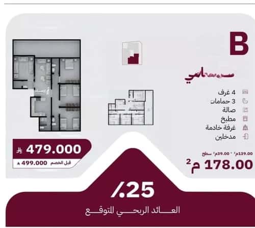 Apartment 667.5 SQM with 4 Bedrooms Al Rayaan, East Jeddah, Jeddah
