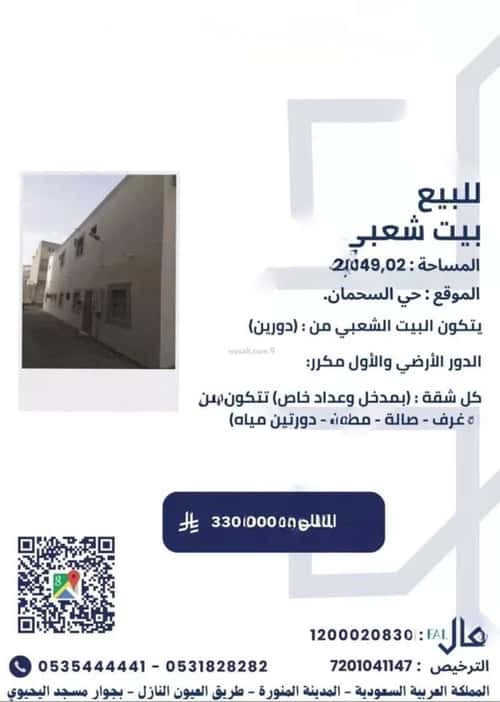 Floor 149.02 SQM with 8 Bedrooms Bani Harithah, Madinah