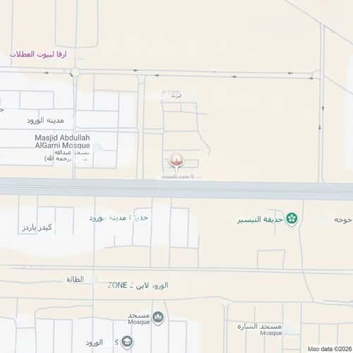 أرض 845.18 متر مربع جنوبية على شارع 70م الورود، الطائف