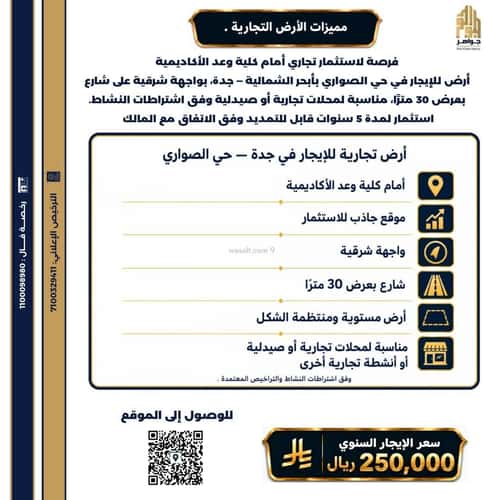 Land 644 SQM Facing East Al Swaryee, North Jeddah, Jeddah