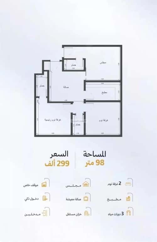 Apartment 600 SQM with 3 Bedrooms Al Rayaan, East Jeddah, Jeddah