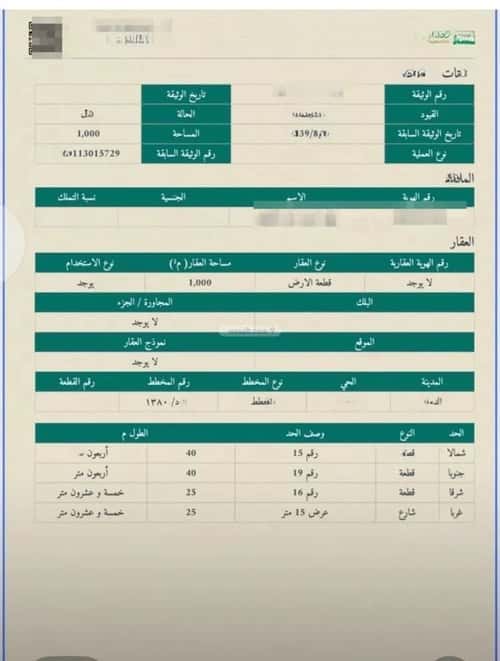 أرض 1000 متر مربع غربية على شارع 15م الناصرية، الدمام