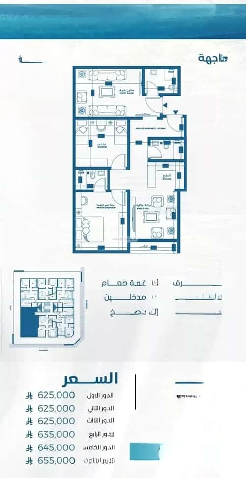 Apartment 964.5 SQM with 2 Bedrooms Al Ruwase, South Jeddah, Jeddah