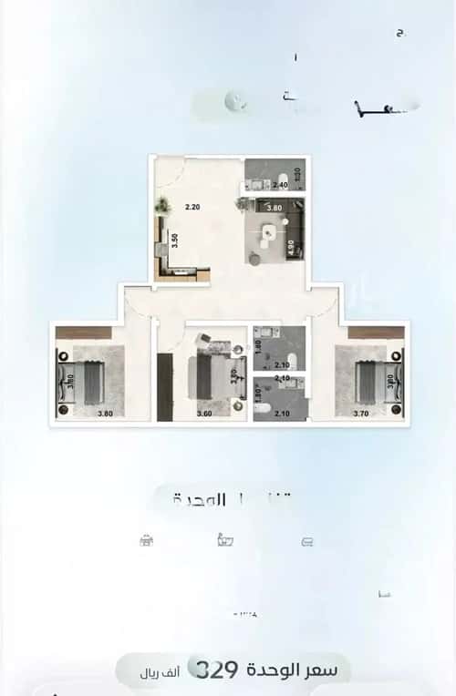 Apartment 1588.88 SQM with 3 Bedrooms Al Azizeyyah, North Jeddah, Jeddah