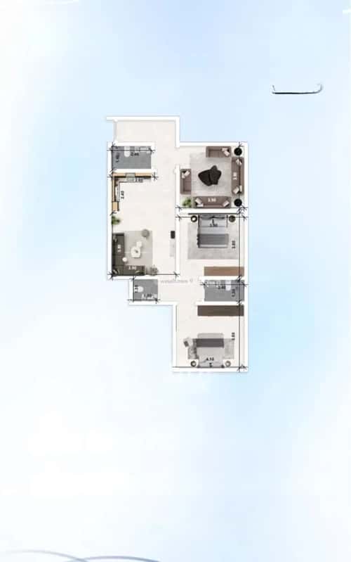 Apartment 1588.88 SQM with 3 Bedrooms Al Azizeyyah, North Jeddah, Jeddah