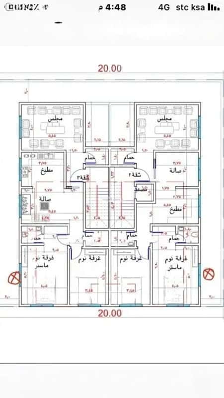 عمارة 400 متر مربع واجهة شمالية المهدية، غرب الرياض، الرياض