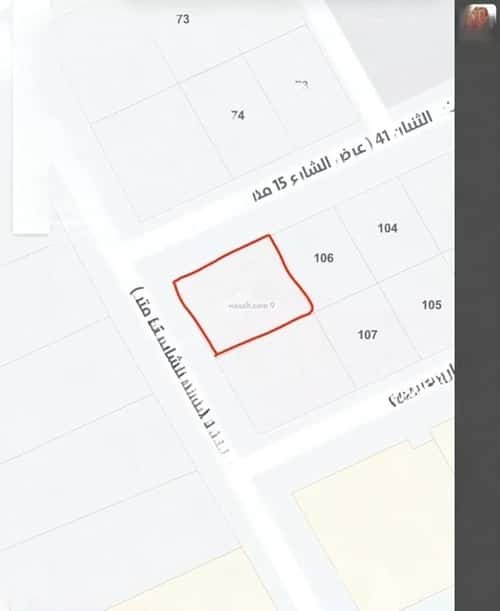Land 461.51 SQM Facing North West on 15m Width Street Khobar Al-Thaniya, Bariduh