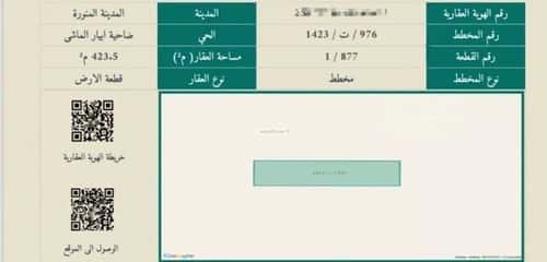 Land 423.5 SQM Facing East on 12m Width Street Ibriah Almashi, Madinah