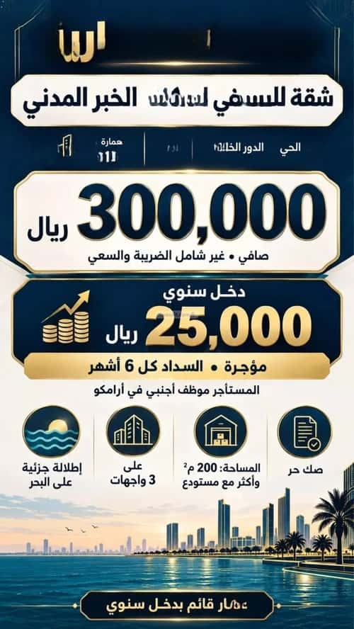 أرض 380.82 متر مربع شرقية على شارع 15م الرجاء، الخبر