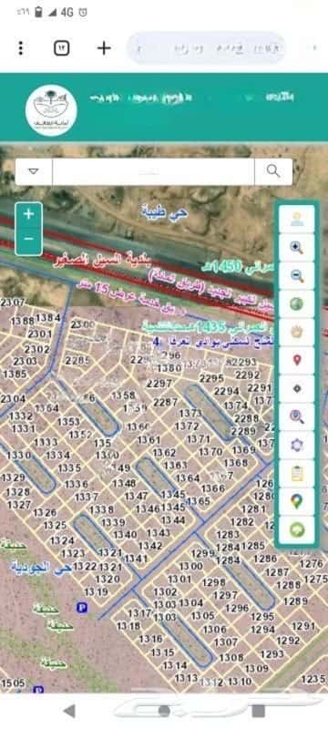 أرض 1100 متر مربع واجهة شرقية الجودية، الطائف