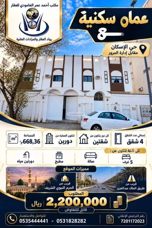 Building 665.36 SQM Facing East Haya Al-Askane, Madinah
