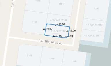 Land 475.5 SQM Facing South East on 16m Width Street Al-Ghadeer, North Jeddah, Jeddah