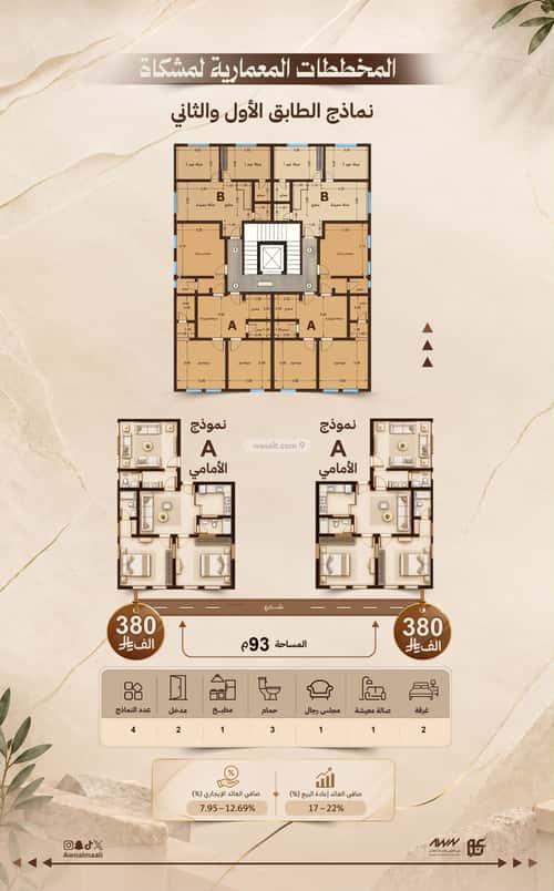 Apartment 525 SQM with 2 Bedrooms Al Bawadi, North Jeddah, Jeddah